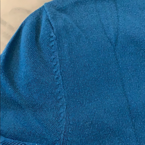 Ann Taylor Loft Bright Blue Short Sleeve Cardigan - Picture 5 of 6